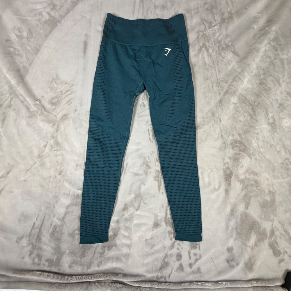 Gymshark Energy+ Seamless Leggings Teal High Waisted Eyelet Marl XS